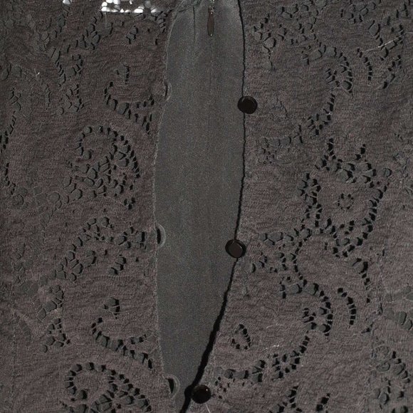 Mid-length Black Lace DRESS BY ELLEN TRACY SIZE6 USED With High Neck Long Sleeve - Picture 9 of 11